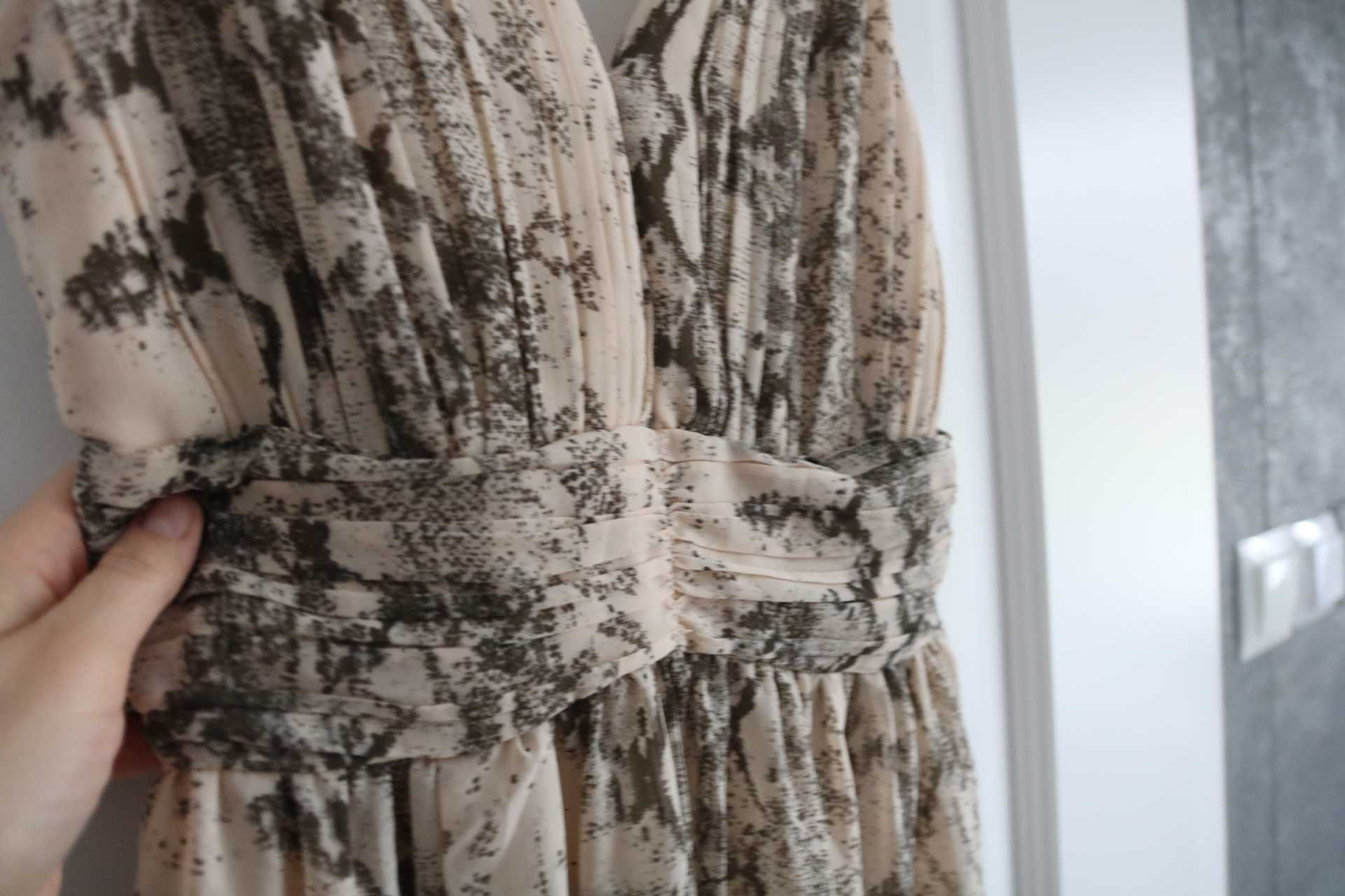 Sukienka długa maxi H&M wężowy wzór r. 36