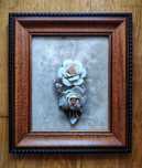 Decoração vintage - Quadro de flores com relevo