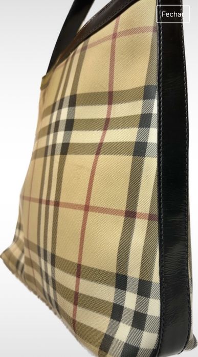 Leather and Check shoulder bag