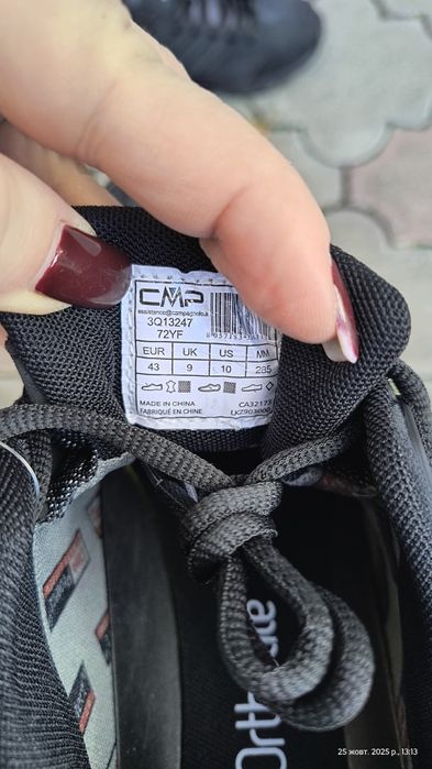 ОРИГІНАЛ Кросівки Кроссовки CMP waterproof 3Q13247  US 10.5 осінь зима