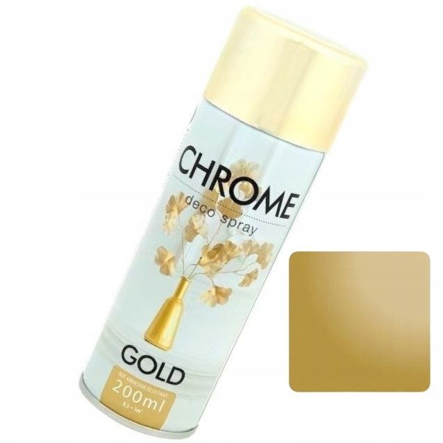 Złota Chromowana Farba Lakier Spray Chrom 200 Ml