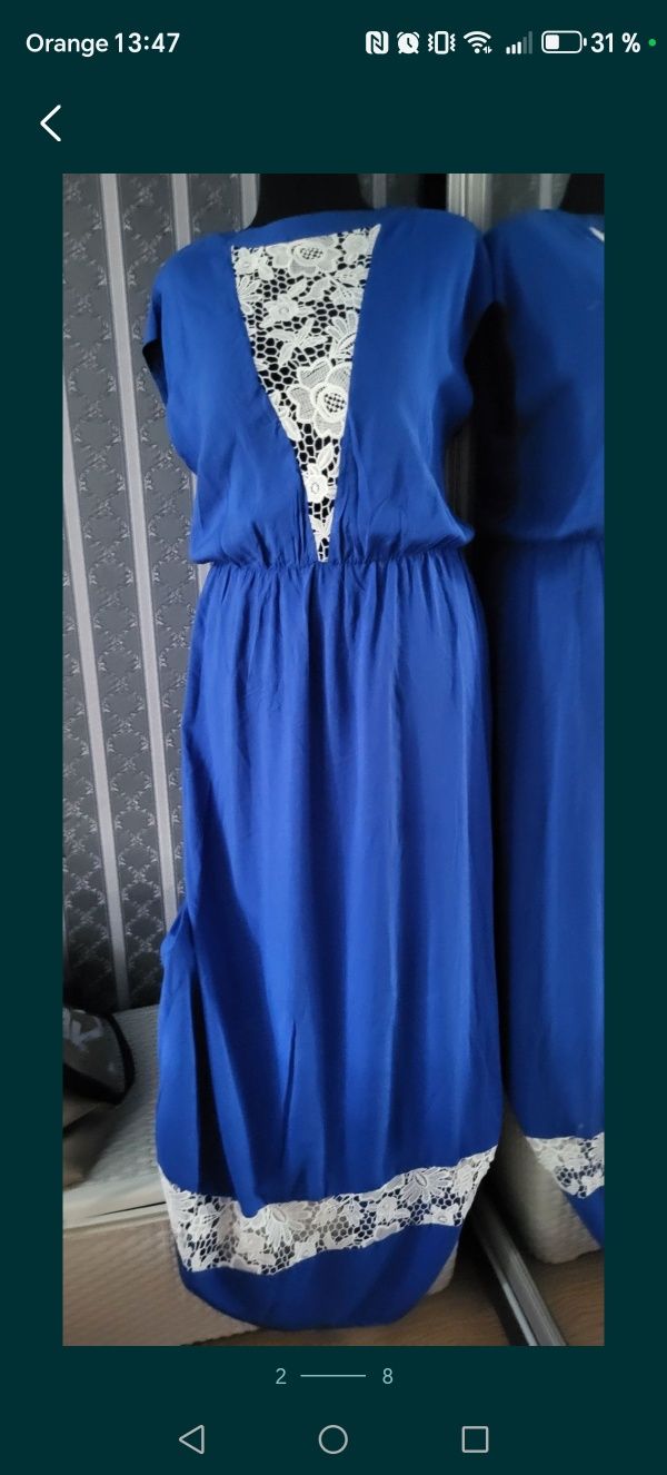 Платье Хлопок сарафан длинный с кружевом 48 - 50р  L-XL