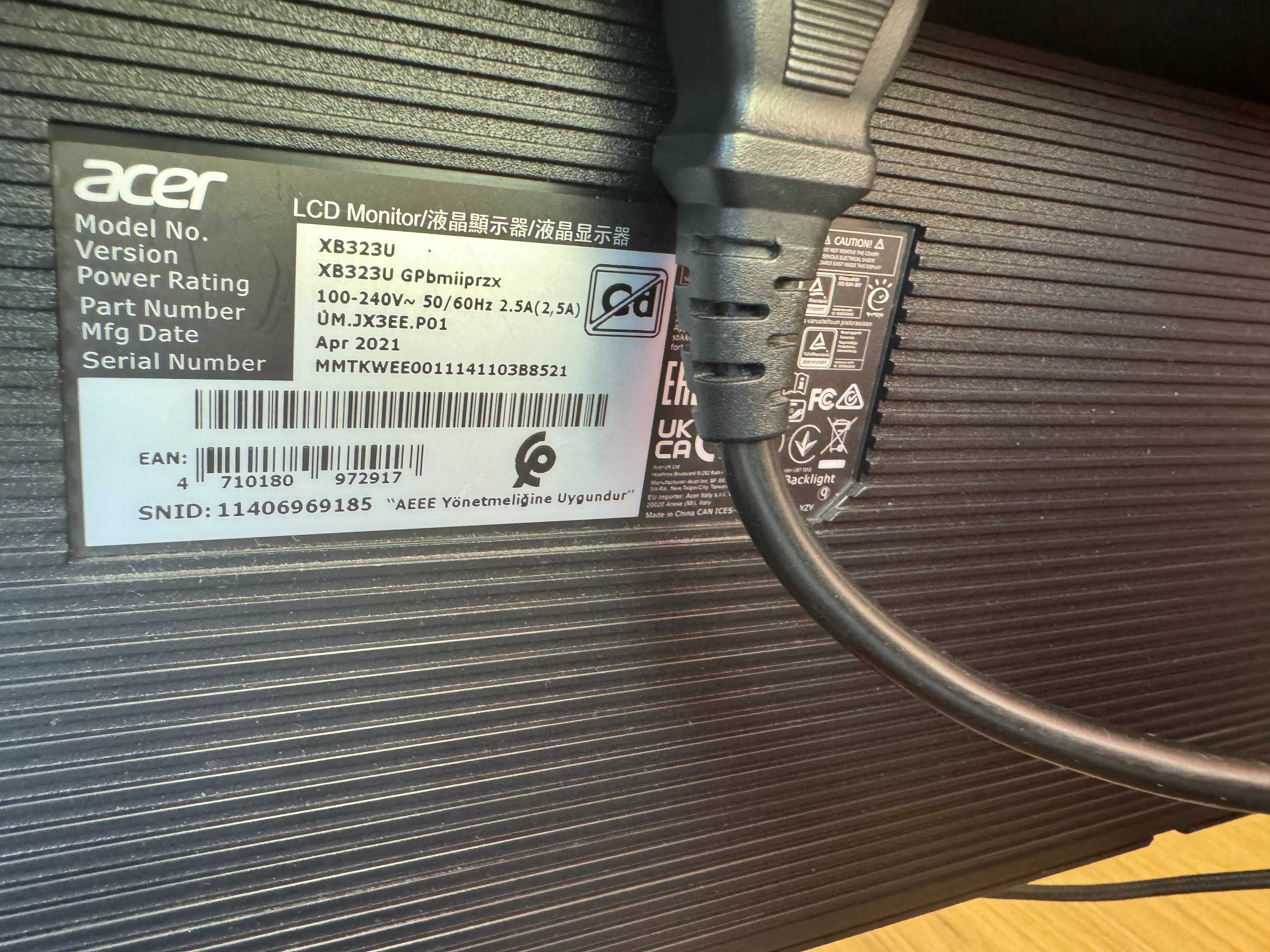 Ігровий монітор Acer Predator 32", 2K/170Гц/0.5ms, XB323U GPbmiiprzx