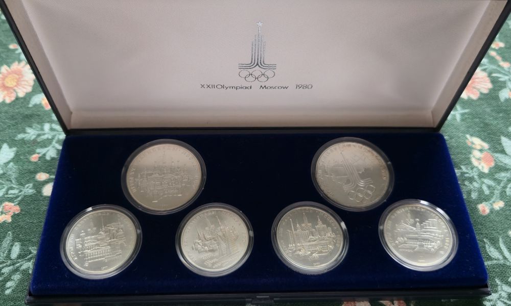 Srebrne monety 5 i 10 Rubli olimpiada Moskwa 1980 srebro