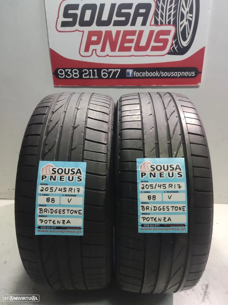 2 pneus semi novos bridgestone 205-45r17 oferta dos portes