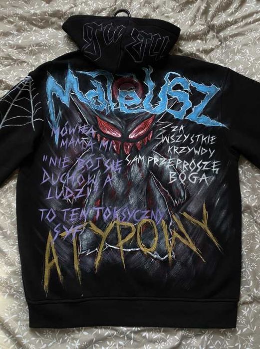 NOWA czarna bluza z kapturem i kieszenią H&M L elementy GUGU Szpaku