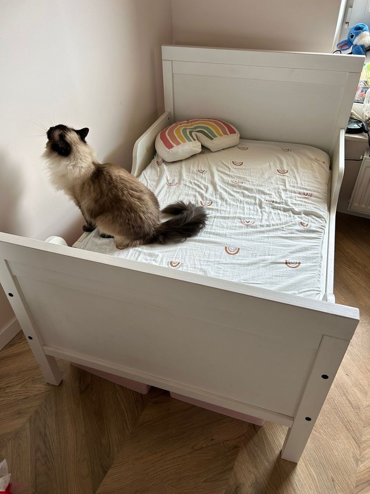 Lozko Ikea sundvik 80x200 rozsuwane z materacem