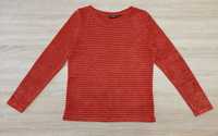 Prążkowany rudy sweter
