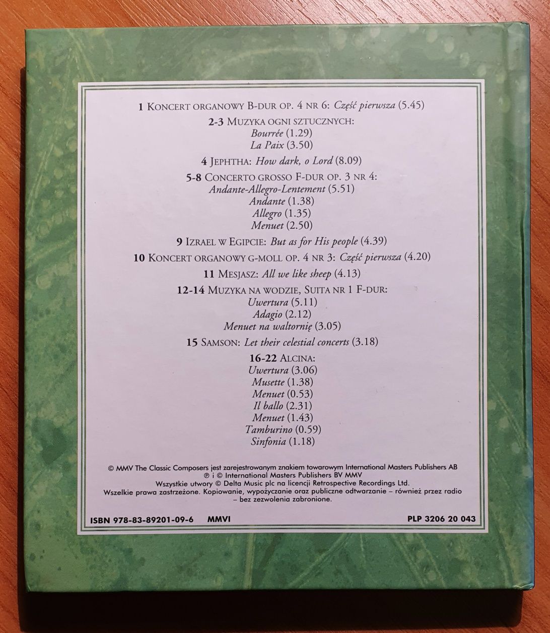 Mistrzowie muzyki klasycznej Haendel Opery i Oratoria CD