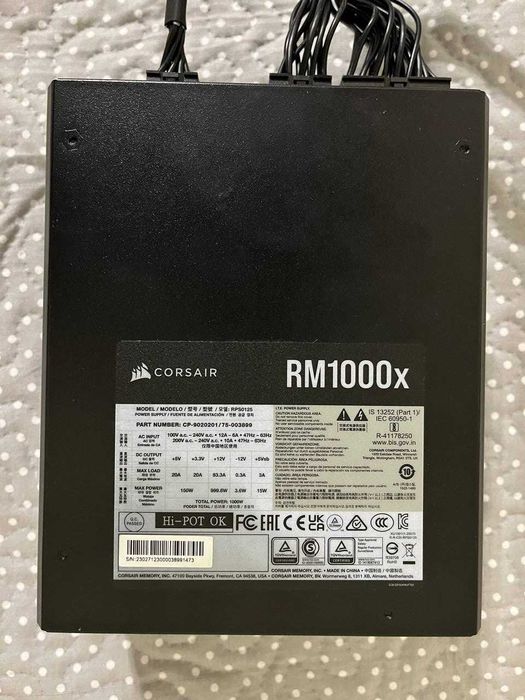 Блок живлення Corsair RM1000X 1000W 80 Plus Gold Modular
