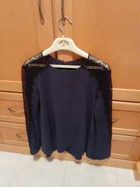 Blusa preta C/ renda nas mangas ( Senhora)  ZARA