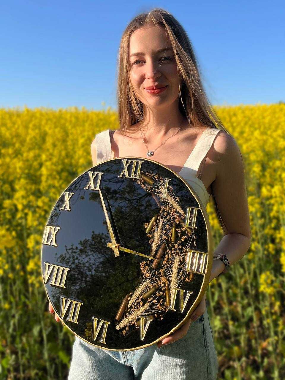 Годинник з гільзами та колосками, подарунок на день народження