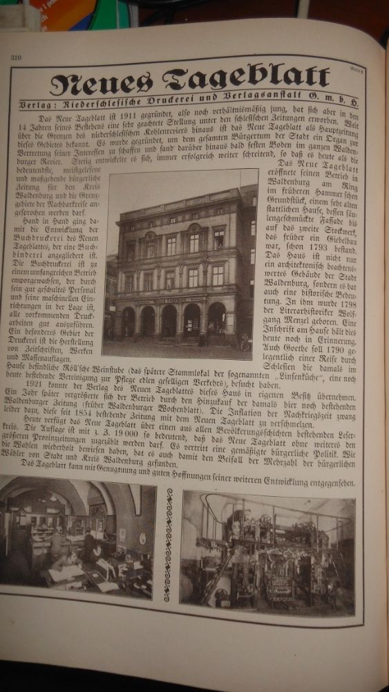 Das Buch der Stadt Waldenburg in Schlesien