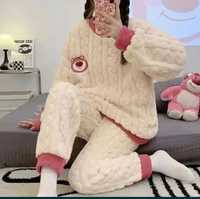 Новая зимняя женская теплая плюшевая пижама
