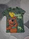 Ciemno zielona oliwkowa bluzka t-shirt ze Scooby Doo r. 134-140