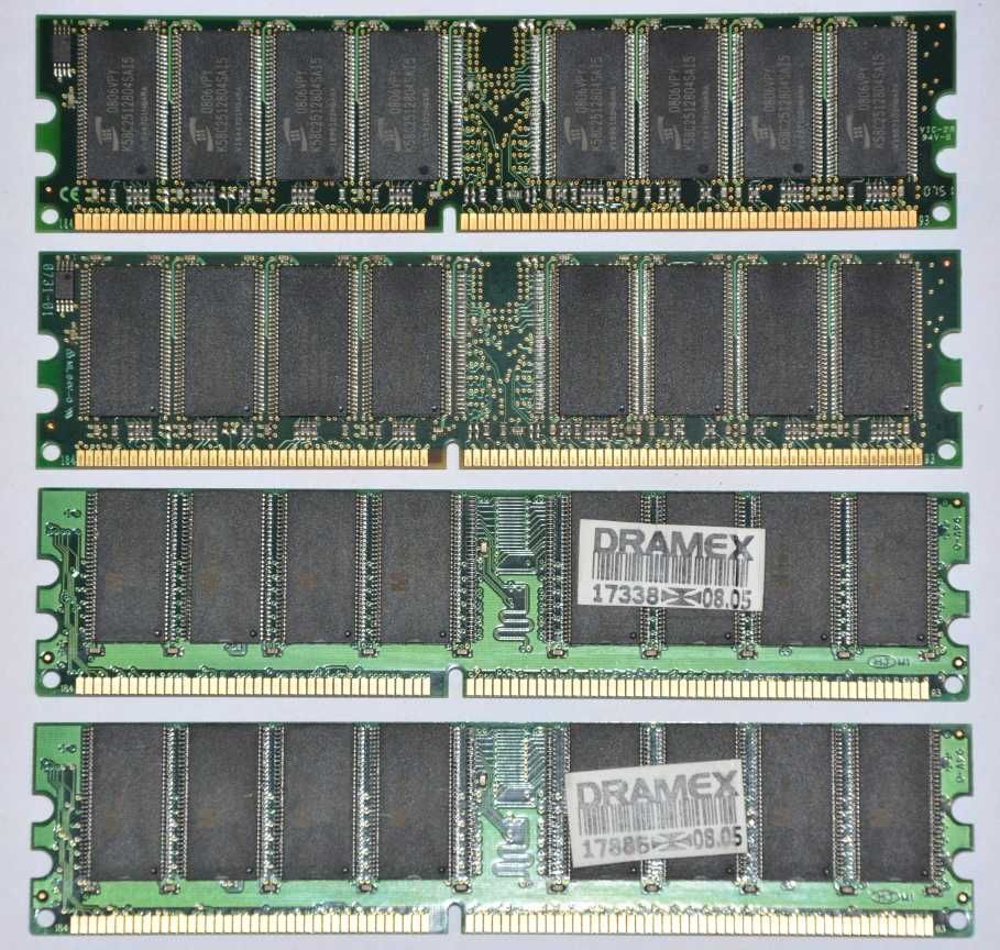 Pamięć RAM 2x Kingston DDR, 1 GB, 400MHz, CL3 + 2x 512MB DDR Twinmos