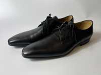 Buty męskie eleganckie sznurowane czarne ręcznie robione 47