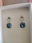 Kolczyki Orbis Spark Silver Denim Blue Swarovski