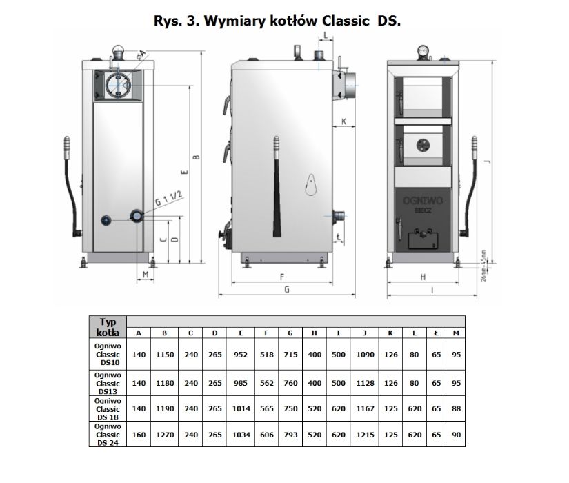 Kocioł, piec OGNIWO Classic DS 18 kW - zasypowy / tradycyjny - EKO