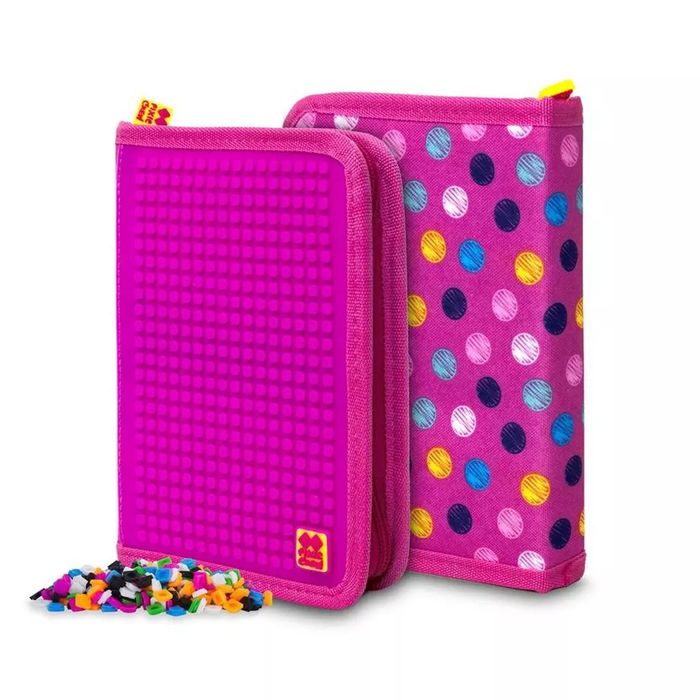 Piórnik szkolny na suwak z purpurowym panelem. Cass film. Nowy Produkt