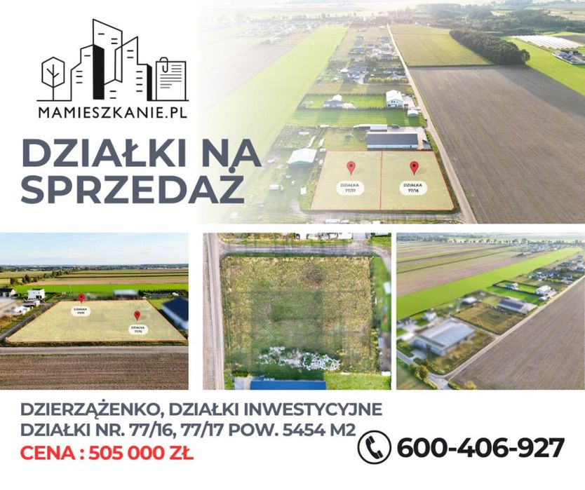 Działki inwestycyjne z WZ Złotów / Dzierzążenko