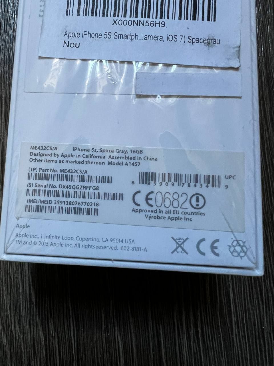 iPhone 5S 16GB Space Gray — Новий, Запакований, Не Активований