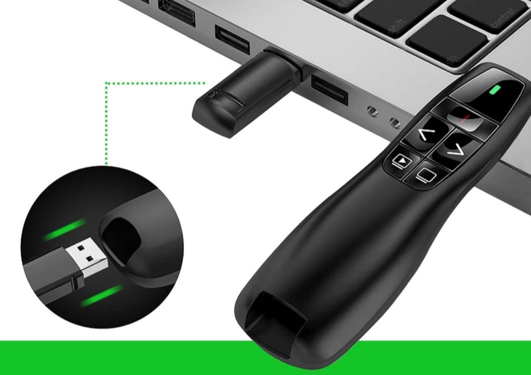Wskaźnik laserowy bezprzewodowy czerwone światło Windows Mac OS Linux