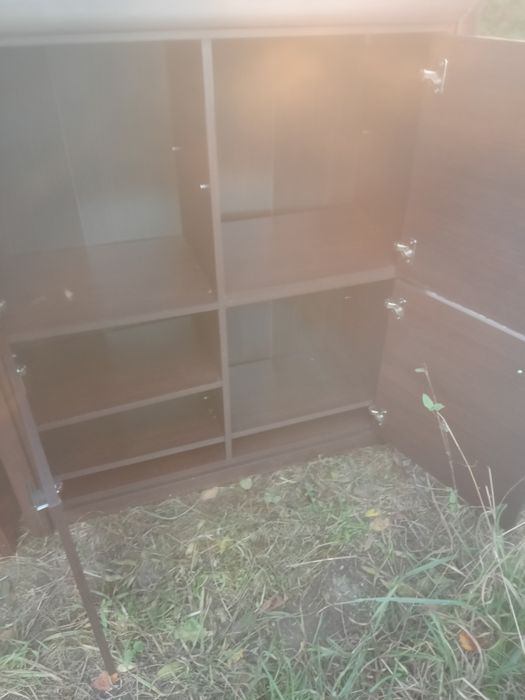 Komoda brązowa meble do salonu witryna stolik ciemny brąz