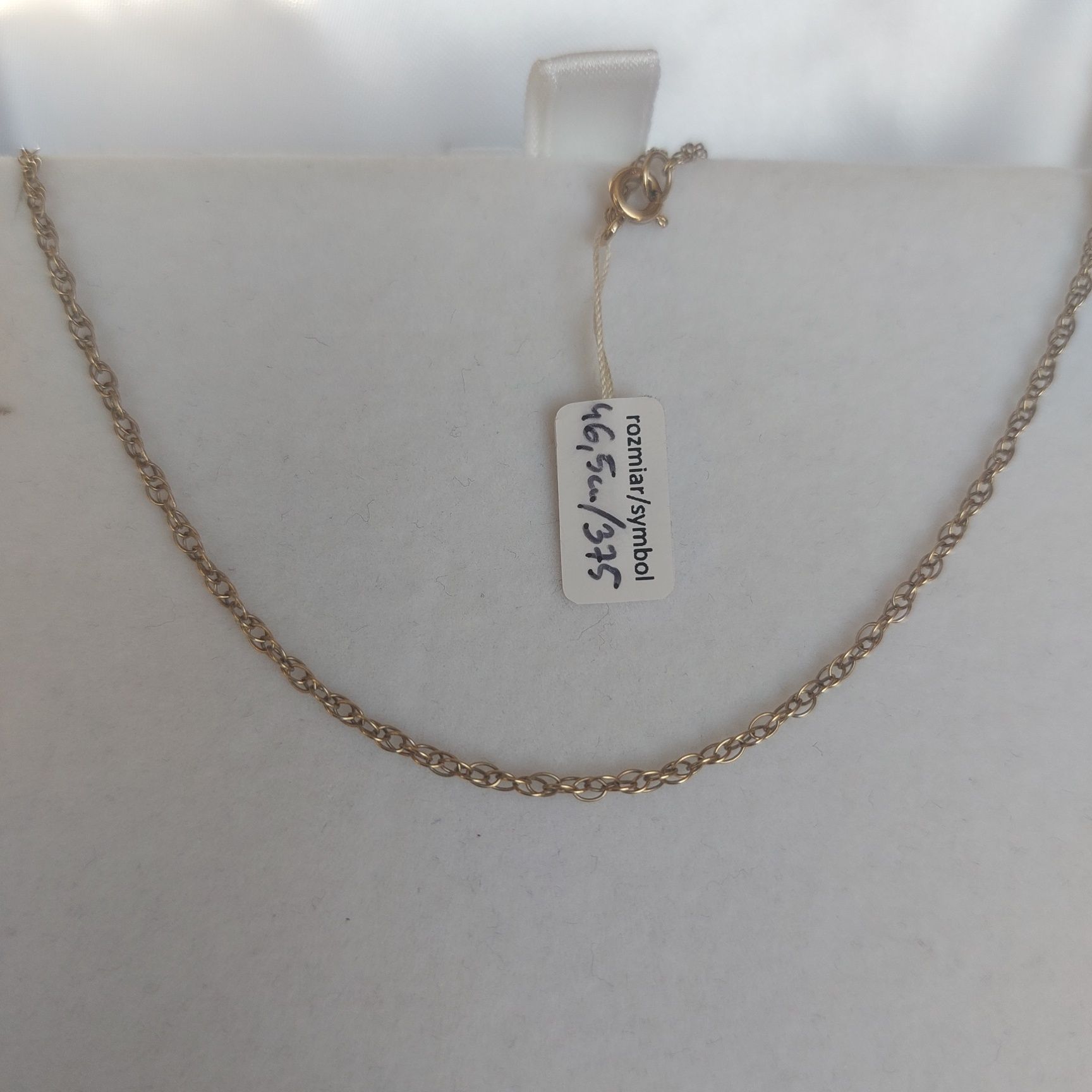 Złoty łańcuszek 375 9k naszyjnik celebrytka 46,5cm 2g