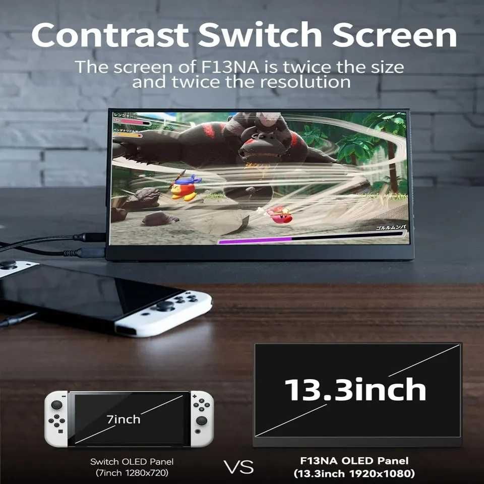 Портативный OLED монитор Bimawen F13NA 13.3", FullHD 1080p 1ms 10bit