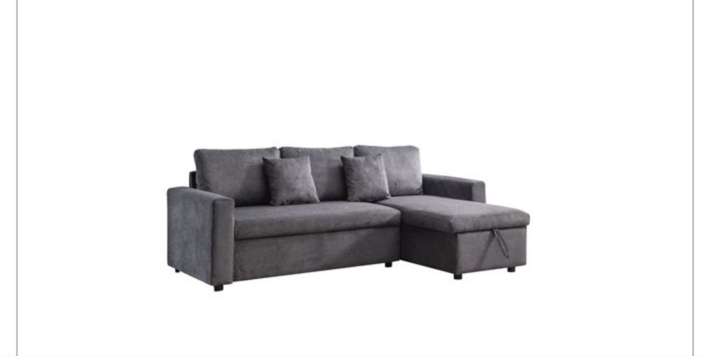 Vendo sofa cor cinza com arrumacao e travaseiras bom preco