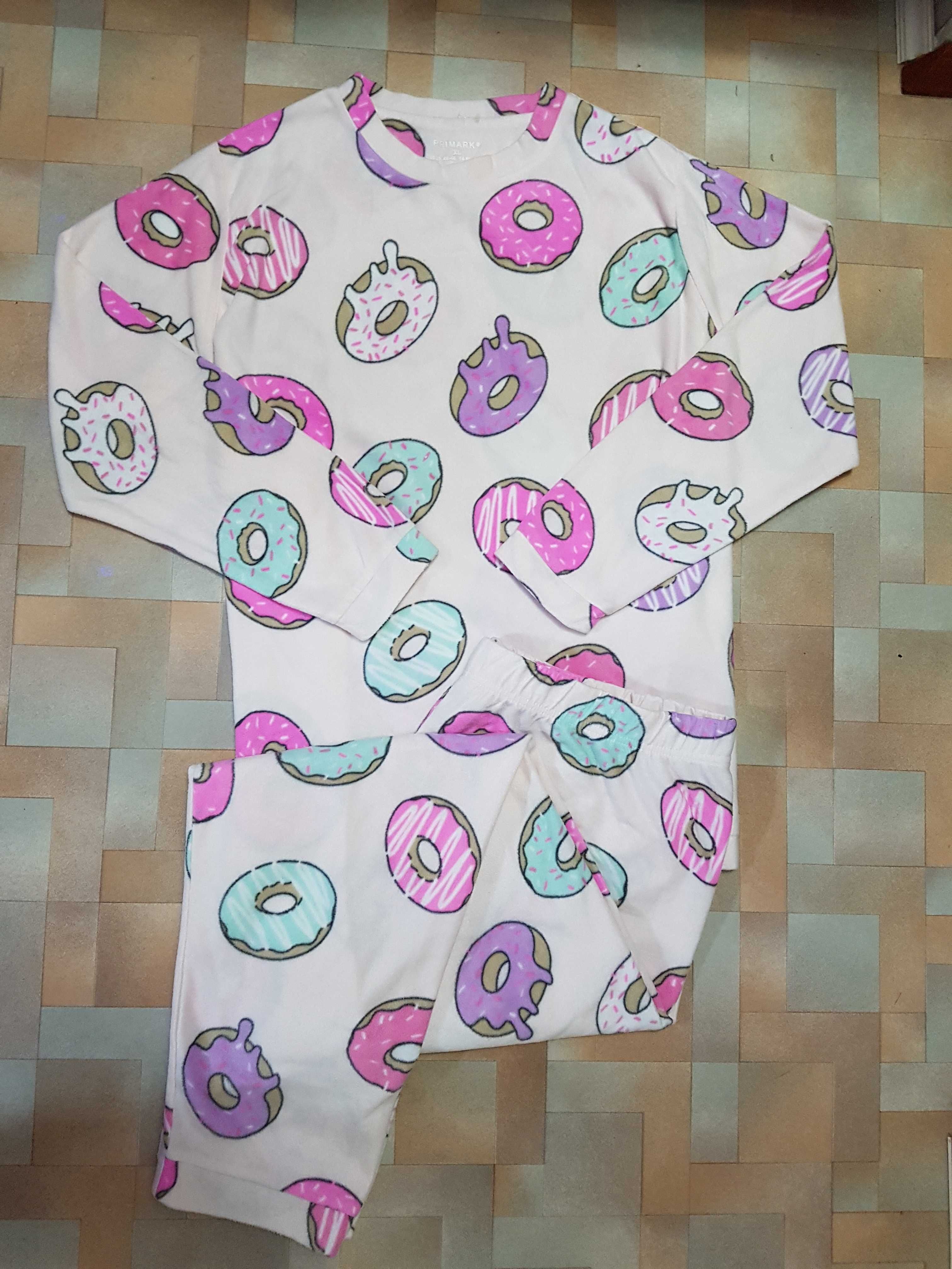 Яркая теплая пижама флис, комплект пончики Primark р-р Хl