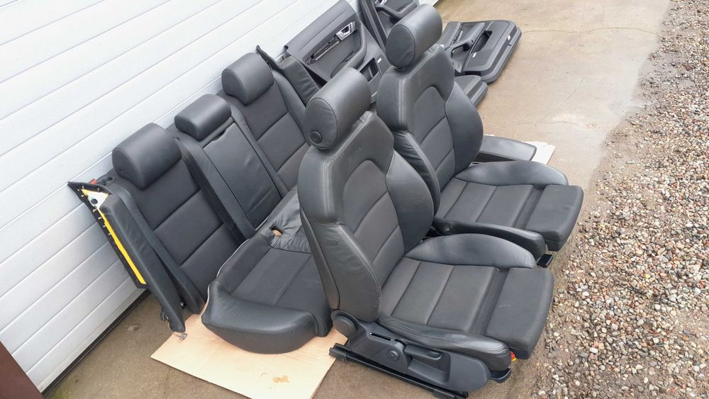 Czarne fotele półskóry S-line półskórzane wnętrze - AUDI A6 C6 / S6 C6