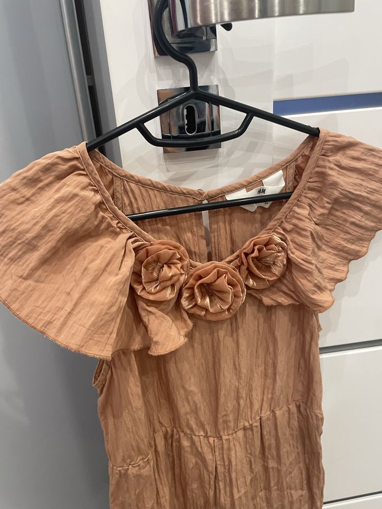 Elegancki dziewczęcy dziecięcy kombinezon kwiaty długi H&M dziecko