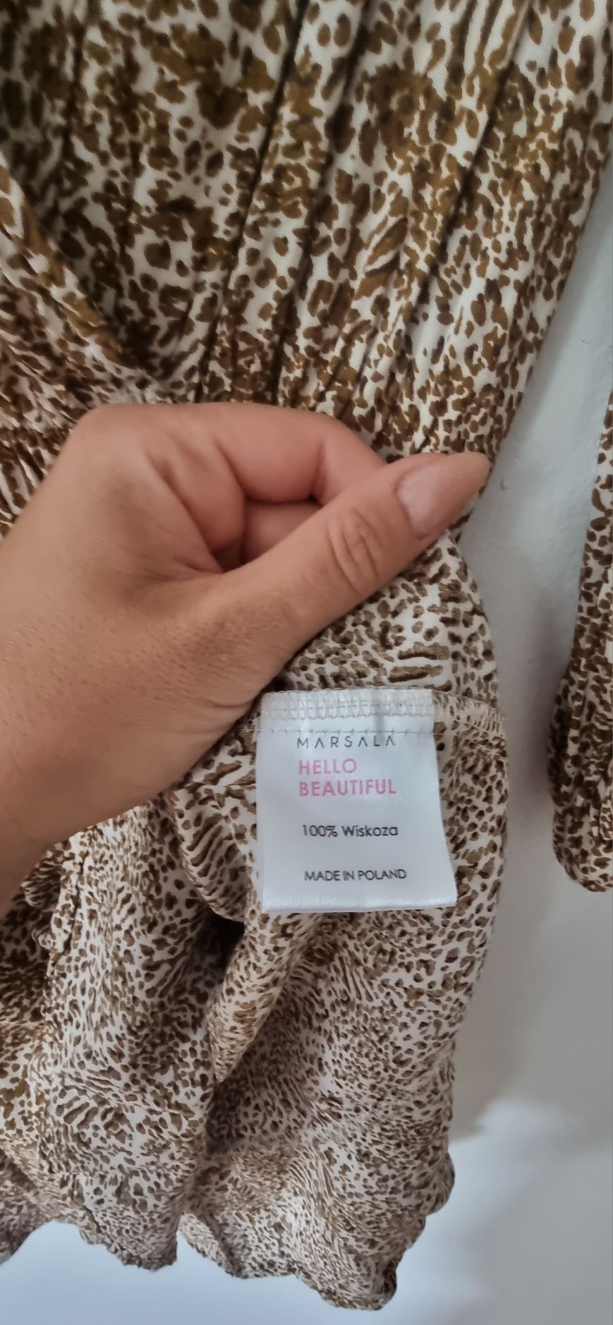 Krótka sukienka Marsala m/l  panterka