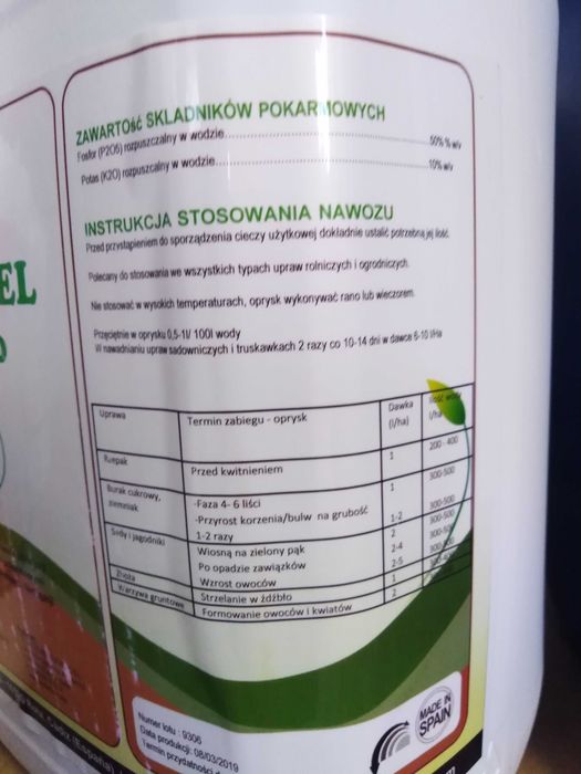 HEFEGEL, Żel Fosforowy PK 50-10, Fosforan w płynie 5L na 5ha