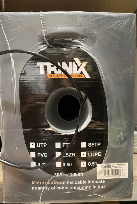 Мідний кабель (UTP CAT5E CU 0,51мм LDPE OUTDOOR)