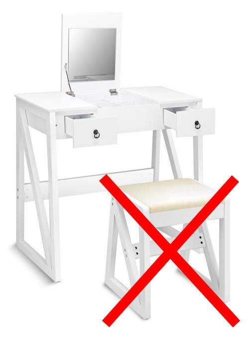 Toaletka kosmetyczna z lustrem Costway HW59397 - bez taboretu