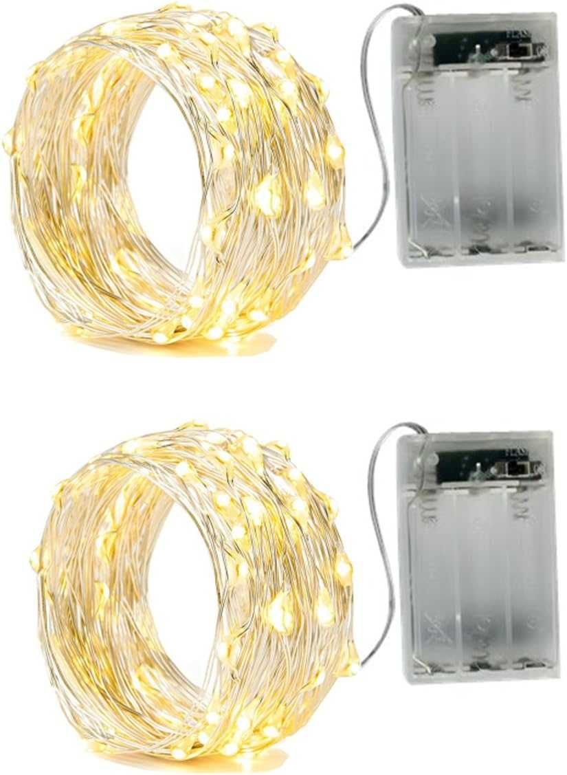 BXROIU Łańcuch Świetlny Z 20 Diodami Micro LED, Zasilany Na Baterie