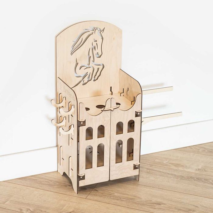 Stajnia drewniana dla 1-2 Hobby Horse konik na kiju stojak