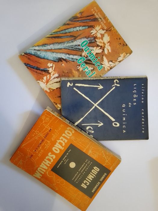 Química, livros de estudo antigos.