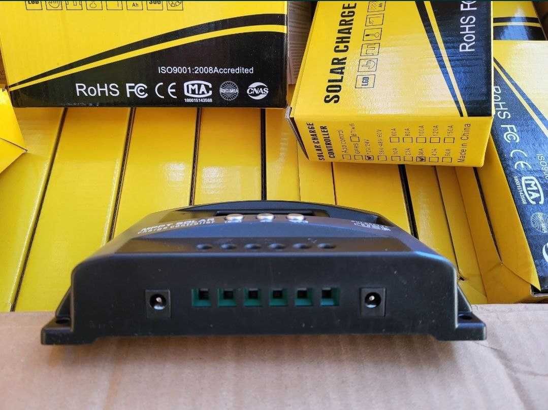 Контроллер солнечного заряда 12V/24V 30А MPPT USB зарядки мобильного