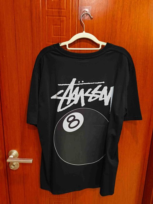 Stussy Męska Czarna Koszulka z Nadrukiem Rozmiar XL