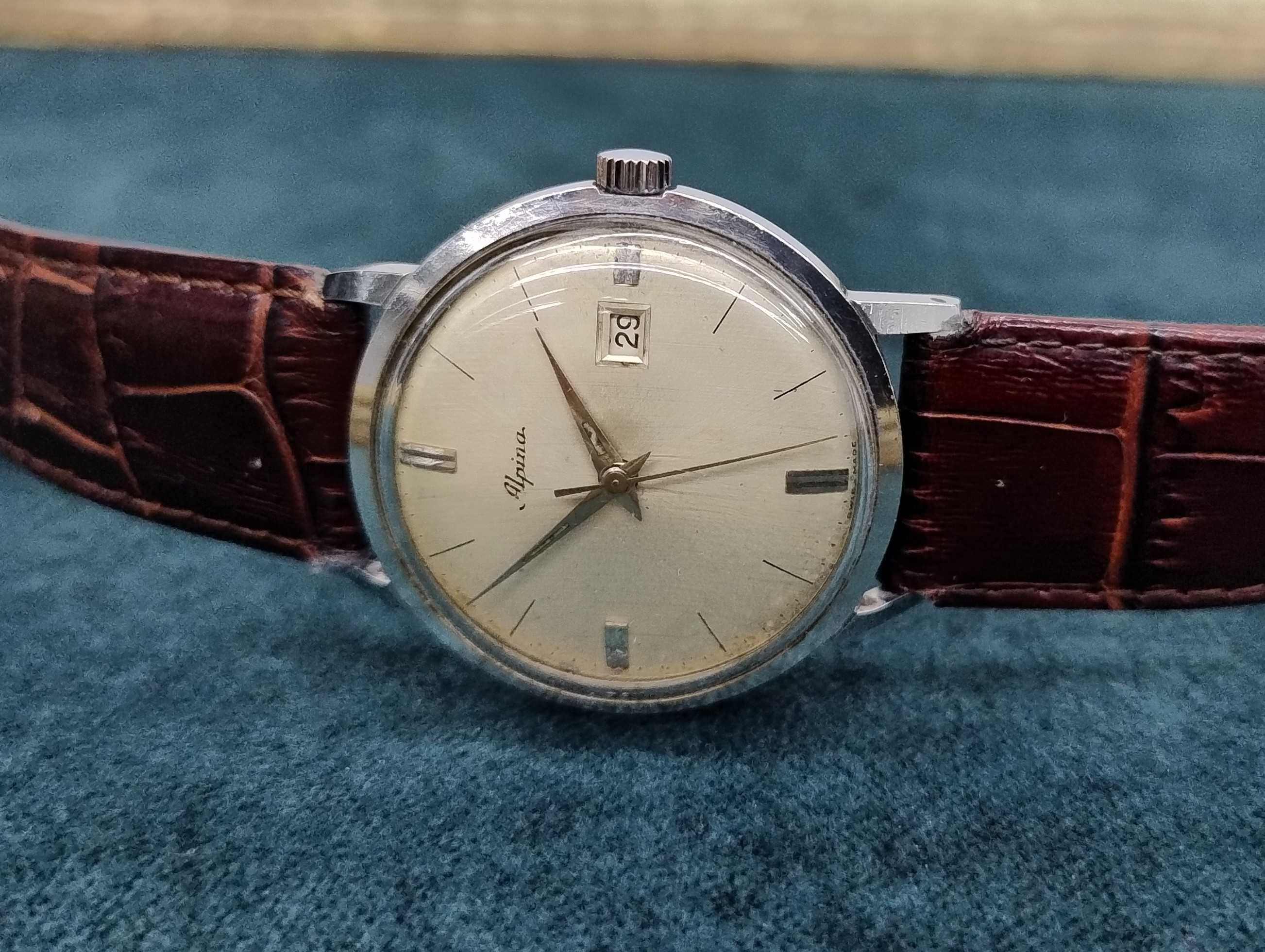 Przepiękny Zegarek Alpina Mechaniczny !! swiss Super Stan ! Vintage