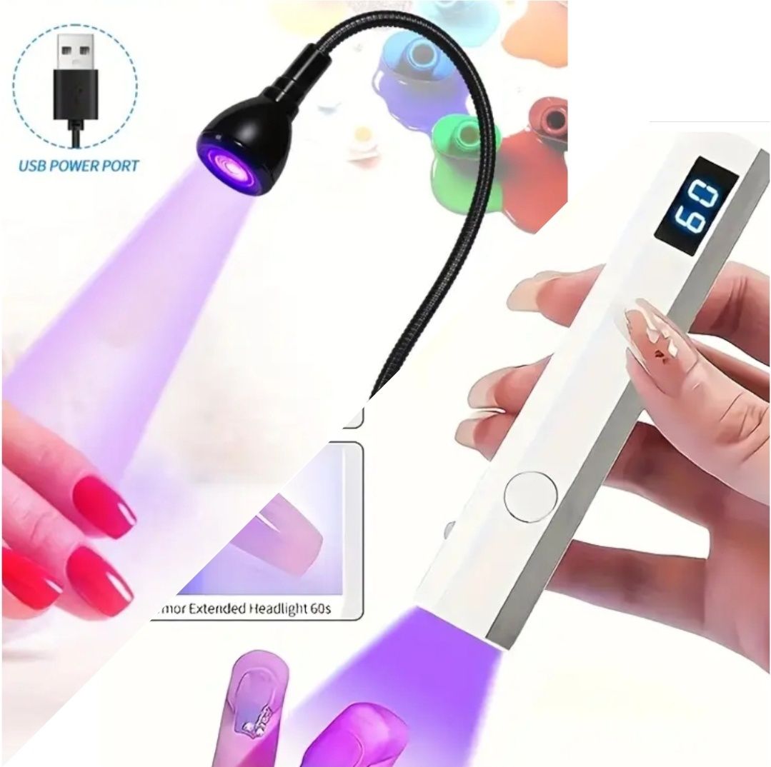 УФ Лампа/ ліхтар UV для сушіння гель -лаку з USB-портом і з таймером.