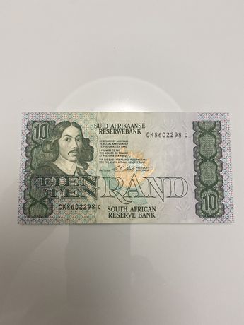 Nota de 10 rands antigos da África do Sul