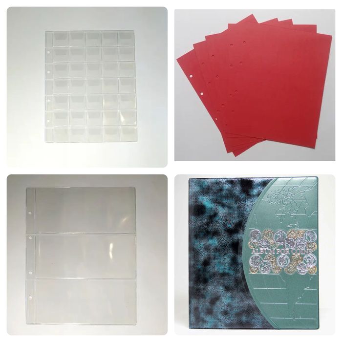 Листи для монет/бон стандарт «ОПТІМА» 200*250 мм, гарної якості !