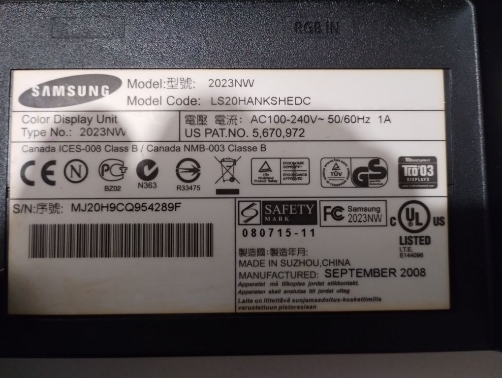 Monitor Samsung LS20