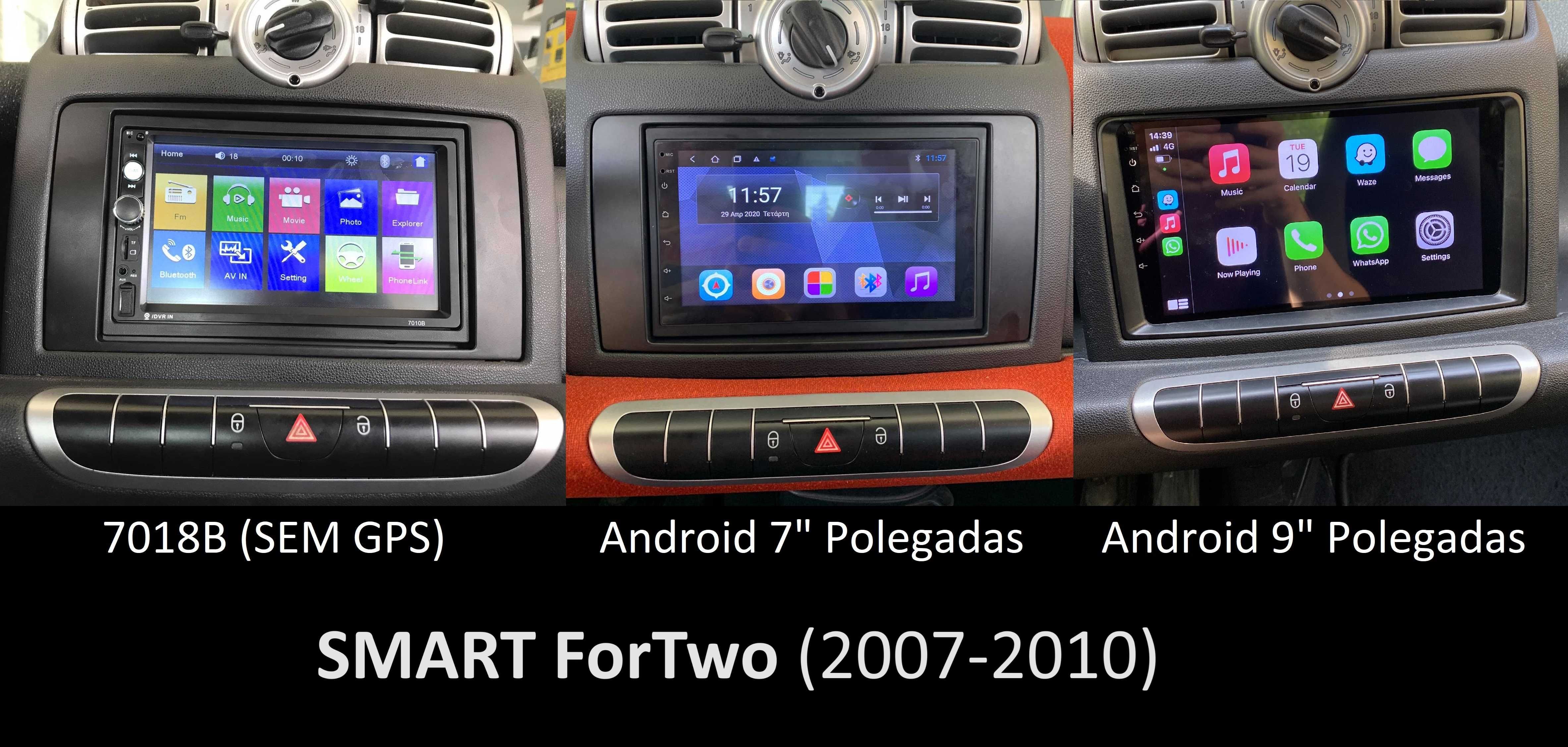 Rádio 2DIN • SMART ForTwo (2007 a 2017)• ForFour • Android GPS 451 454