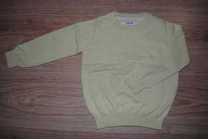 109-> limonowy sweterek YOUNG DIMENSION w ażurowe motylki r.104 3-4Y
